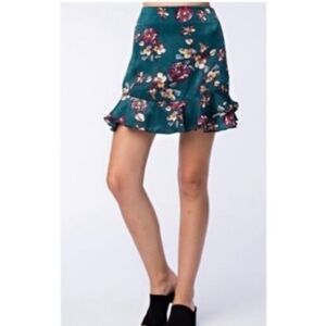 Honey Bella satin ruffle floral skirt feminine Romantic fairy 90s medium